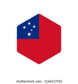 Samoa flag. Samoa hexagon flag. Samoa symbol. 