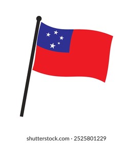 Diseño de símbolo de Vector de icono de bandera de Samoa