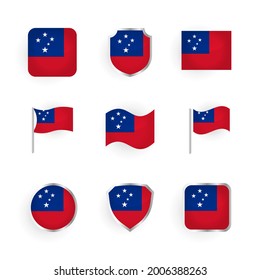 Diseño elegante de iconos de la bandera de Samoa