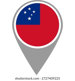 Samoa flag location pin, Samoa flag on location pin, Samoa map pointer in high quality
