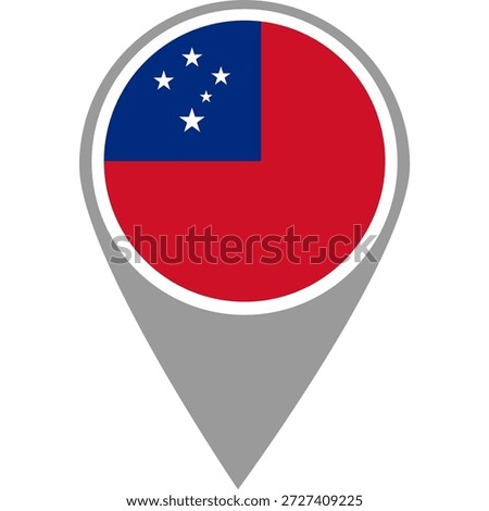 Samoa flag location pin, Samoa flag on location pin, Samoa map pointer in high quality