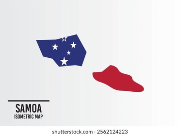 Samoa flag and map vector.