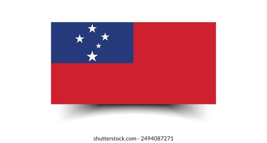 Samoa flag. Flag of Samoa. The official ratio. Flag icon. Standard color. Standard size. A rectangular flag. Computer illustration. Digital illustration. Vector illustration.