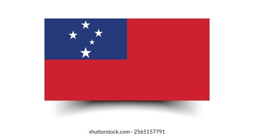 Samoa flag official size and color standards vector illustration