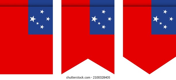 Samoa flag or pennant isolated on white background. Pennant flag icon.