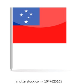 Samoa Flag Pin Vector Icon - Illustration