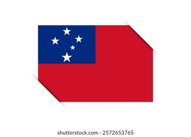 Samoa flag - rectangle colorful flag representing a country cultural identity and heritage. The essence of national pride and unity. Attached by the corners in a paper album