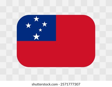 Samoa flag - rounded rectangle colorful flag representing a country cultural identity and heritage. The essence of national pride and unity. Vector flag on transparent background.