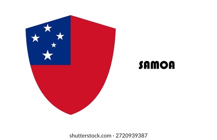 Samoa flag in shield shape (badge)