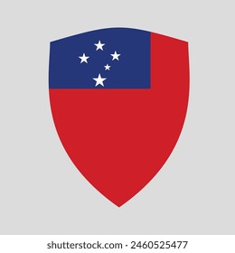 Samoa Flag in Shield Shape Frame