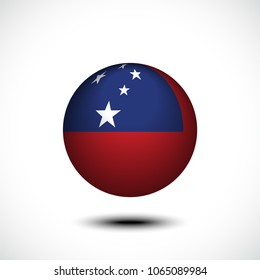Samoa Flag Sphere 3D Rendering. Vector illustration