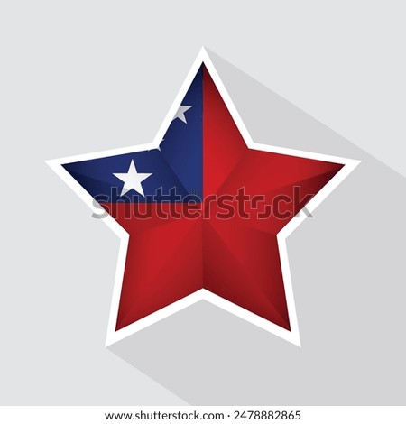 Samoa Flag Star Shape Icon