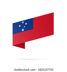 Samoa Flaggenstaatsymbol einzeln auf nationalem Hintergrund. Grußkarte Nationaler Unabhängigkeitstag des Unabhängigen Staates Samoa. Illustrationsbanner mit realistischer Staatsflagge.