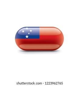 Samoa flag, vector illustration on a white background.