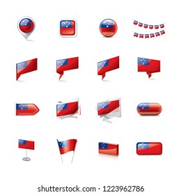 Samoa flag, vector illustration on a white background.