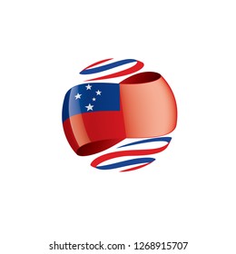 Samoa flag, vector illustration on a white background.