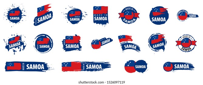 Samoa flag, vector illustration on a white background.