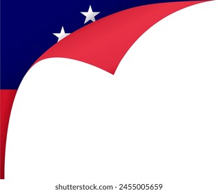 Samoa flag wave isolated on png or transparent background vector illustration.