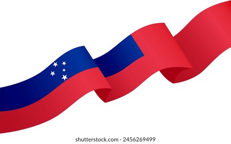 Samoa flag wave isolated on png or transparent background vector illustration.