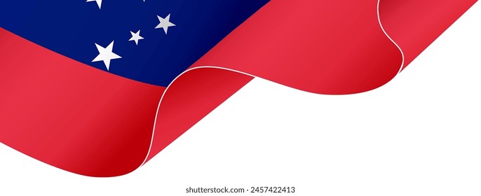 Samoa-Flaggenwelle isoliert auf PNG oder transparenter Hintergrund-Vektorillustration.
