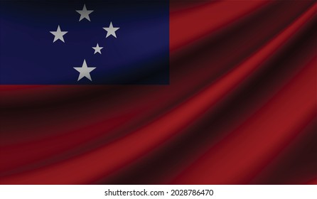 Samoa flag waving. Background for patriotic and national design. Vector illustration