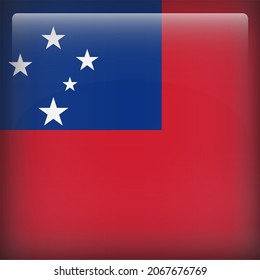 Samoa Glossy 3D Square Country Flag Icon