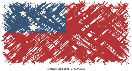 Samoa grunge flag. Vector illustration. Grunge effect can be cleaned easily.