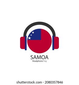 Samoa headphone flag vector on white background.