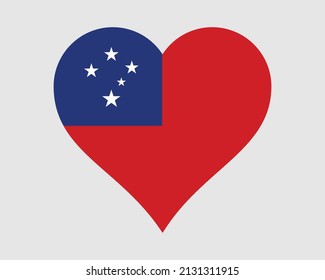 Samoa Heart Flag. Western Samoan Love Shape Country Nation National Flag. Independent State of Samoa Banner Icon Sign Symbol. EPS Vector Illustration. svg