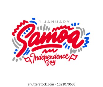 Samoa Independence Day. Vector Template Design Illustration. Design for greeting cards, banners. Vector illustration.