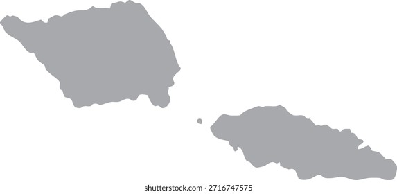 Mapa de las Islas de Samoa Silueta gris Country en el Vector de Diseño de Oceanía