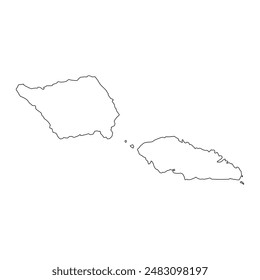 Mapa de las islas de Samoa. Ilustración vectorial.