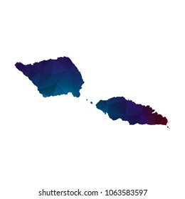 Samoa isolated map - Colorful Polygonal map of Samoa isolated  rumpled triangular low poly style gradient graphic background , Vector illustration eps 10.