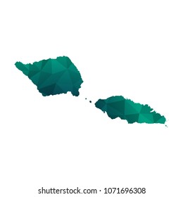 Samoa isolated map - Colorful Polygonal map of Samoa isolated rumpled triangular low poly style gradient graphic background , Vector illustration eps 10.