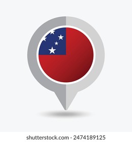 Samoa Locación Pin Icono Ilustración vectorial