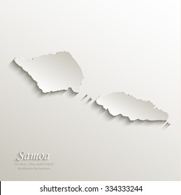 Samoa map card paper 3D natural vector