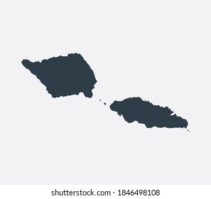 Mapa de Samoa, Mapa plano del país 