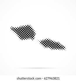 Samoa map in halftone. Dotted illustration isolated on a white background.
Vector illustration.