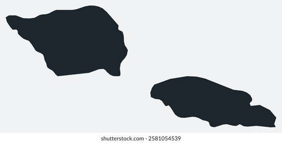 Samoa map. Just a simple border map. Shape of the country. Flat blank Samoa outline. Vector boundary illustration.
