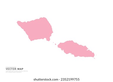Samoa Map - Pink abstract style isolated on white background for infographic, design vector.