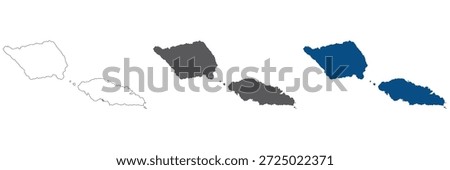 Samoa map plain set. Map of Samoa in blank set.