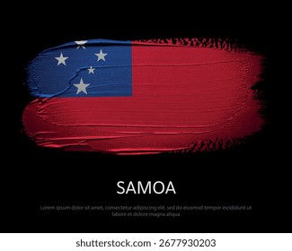 Samoa national flags on dark background in grunge style artwork