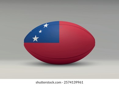 Samoa rugby ball featuring the national flag design on a gray background