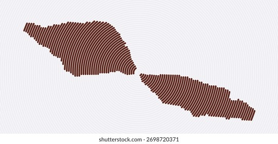 Anéis em forma de samoa. Mapa do país formado por círculos empilhados. Projeto de forma de limite de Samoa. Incrível ilustração vetorial.