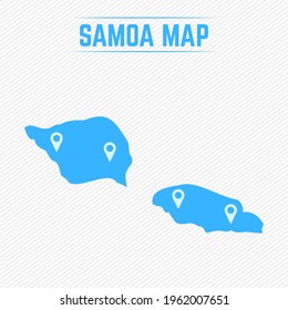 Samoa Simple Map With Map Icons