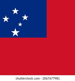 Samoa Square Country Flag Symbol