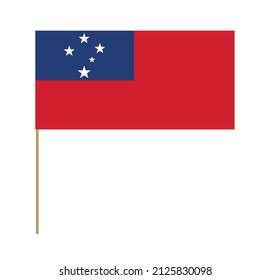 Samoa vector flag on a stick. Design element. Signs and symbols. Flags.