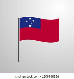 Samoa waving Flag