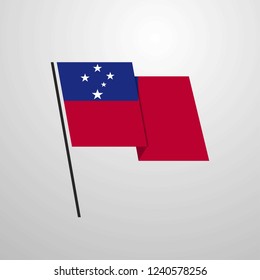 Samoa waving flag
