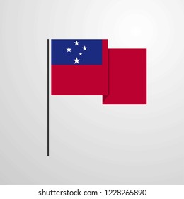 Samoa waving Flag design vector